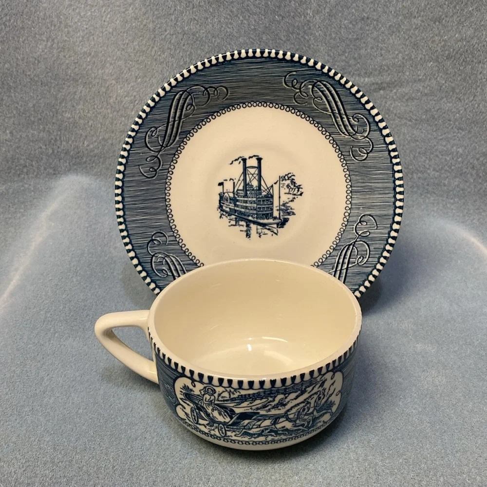 Currier & Ives blue currier