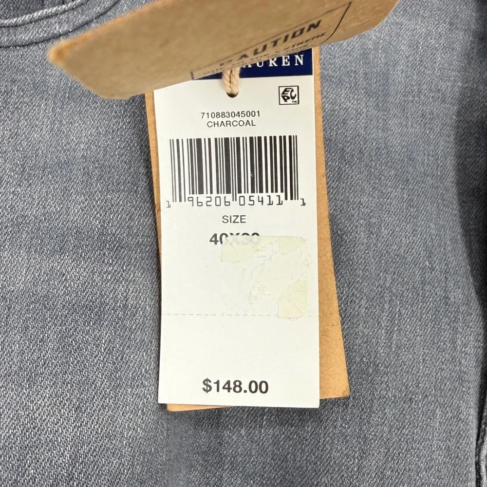 NEW Polo Ralph Lauren Mens 40x30 Sullivan Slim Performance Stretch Grey Jeans