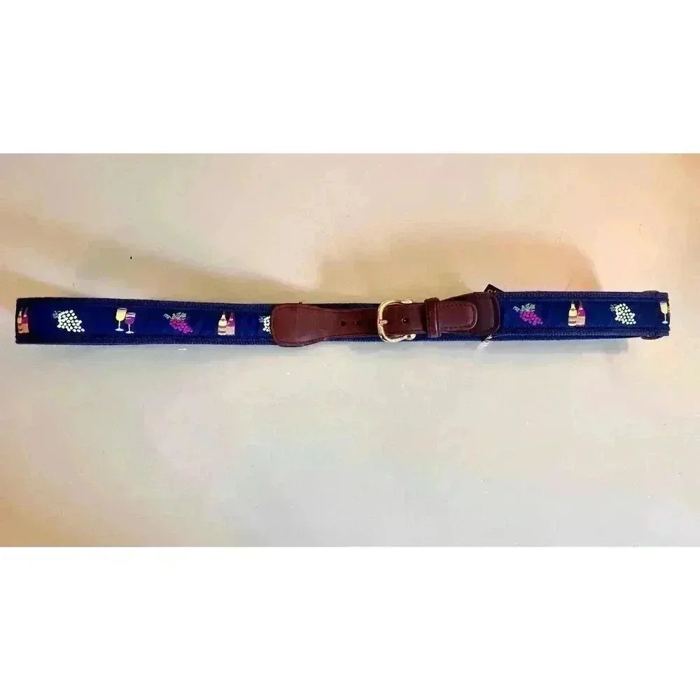 Vintage Alynn Grape Wine Standard Fit Izod Ribbon Leather Belt Women‎