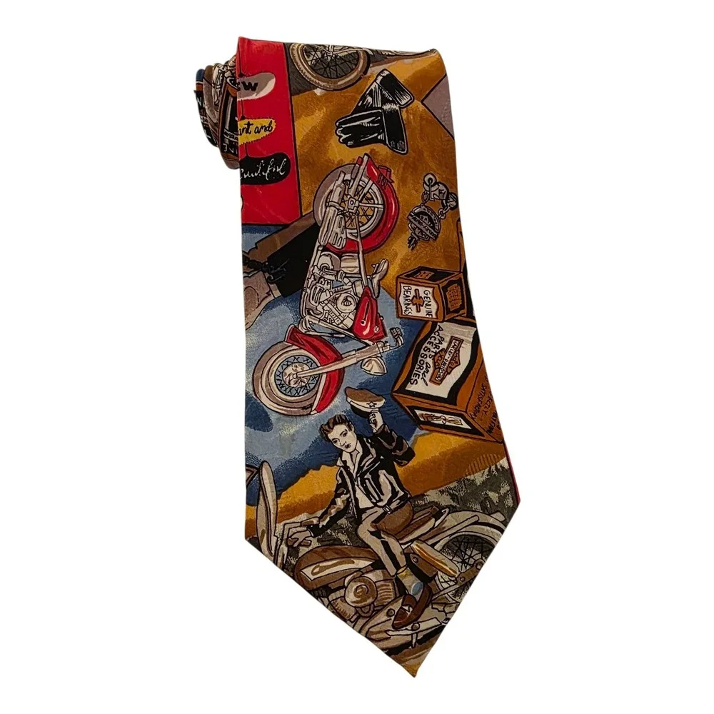 NICOLE‎ MILLER HARLEY DAVIDSON MOTORCYCLE SILK MENS TIE