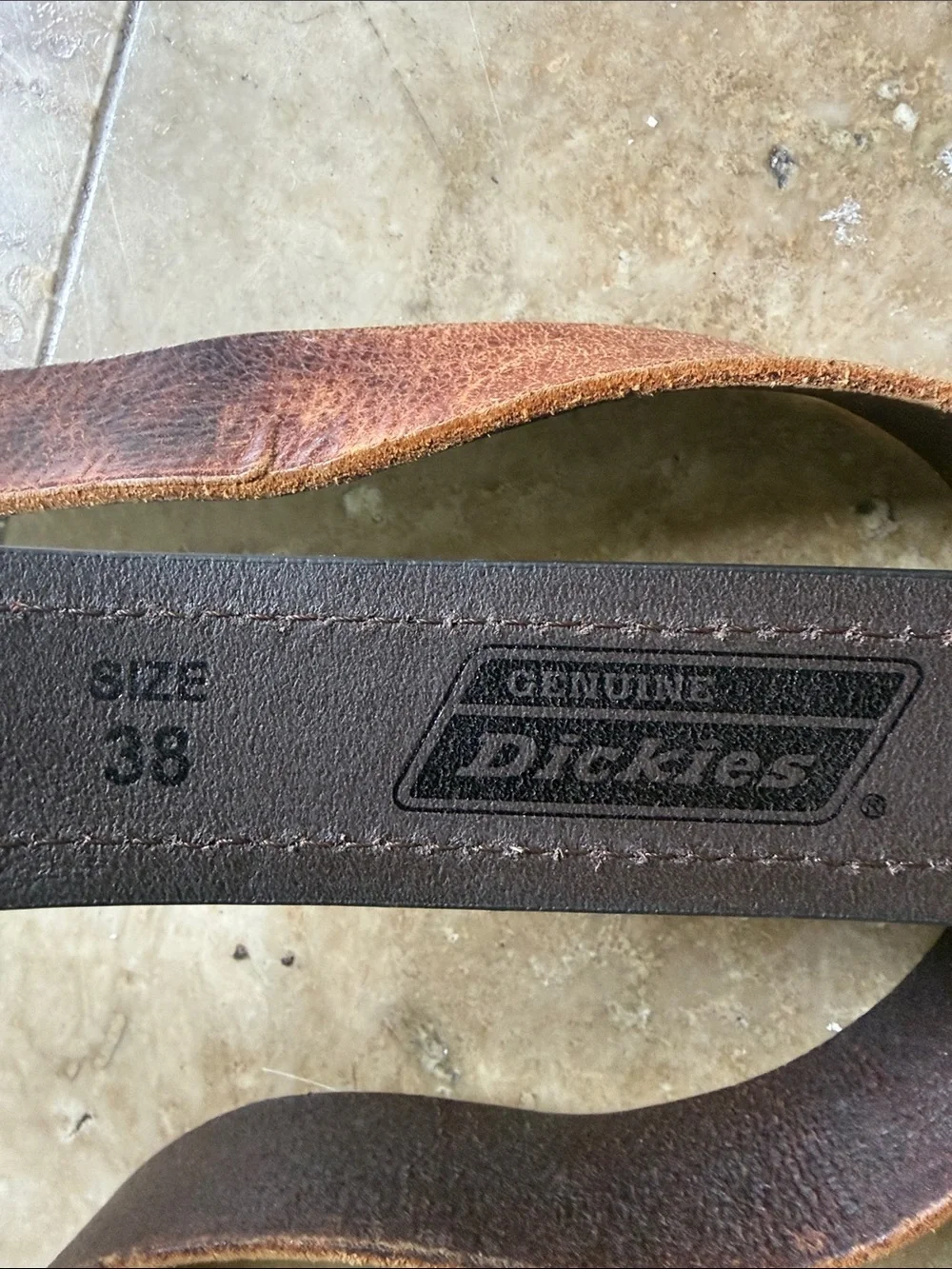 Men’s leather belts (3)  one American Eagle, one dickies and one no brand all 38