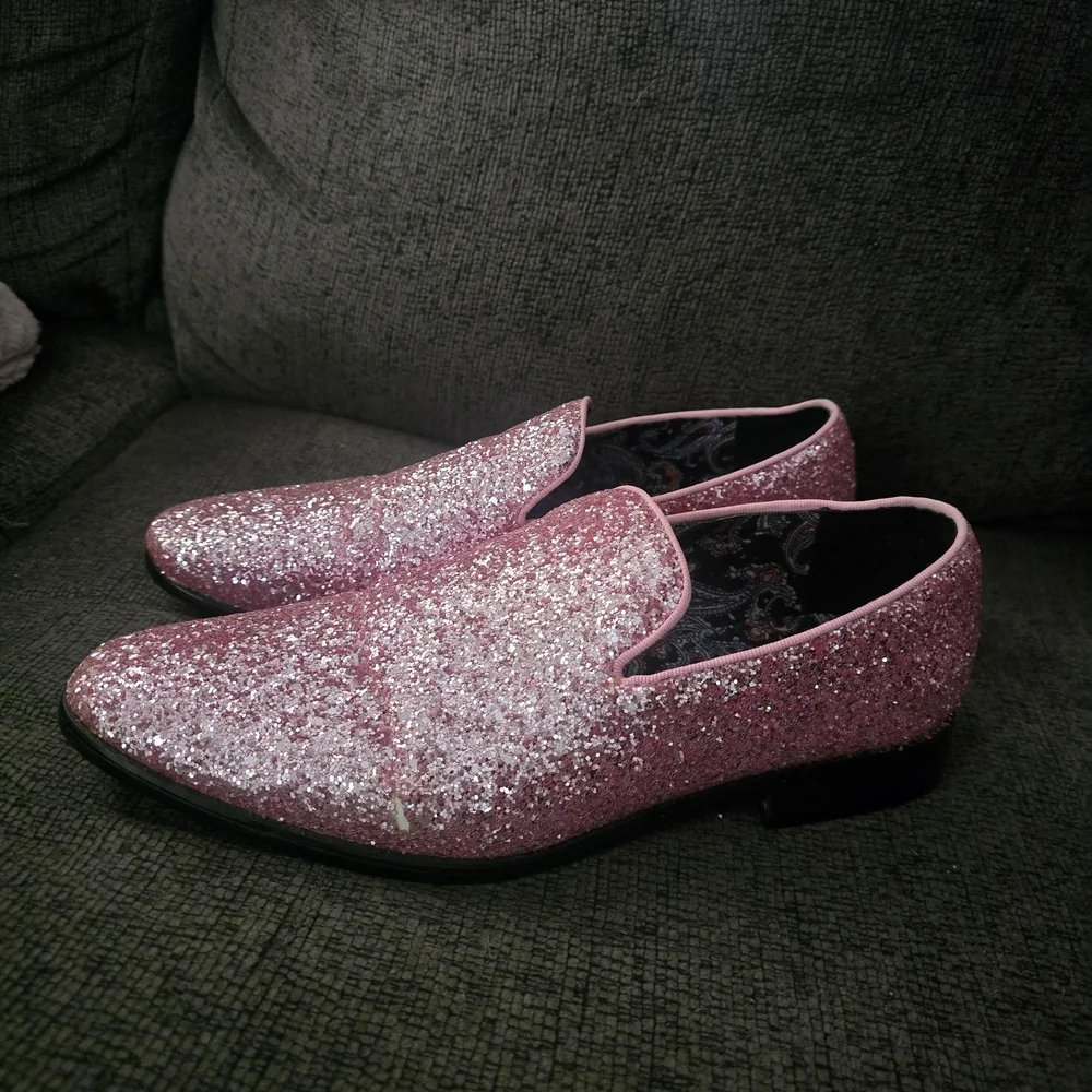 Enzo Romeo | Pink Glitter Loafers Men's Size 14