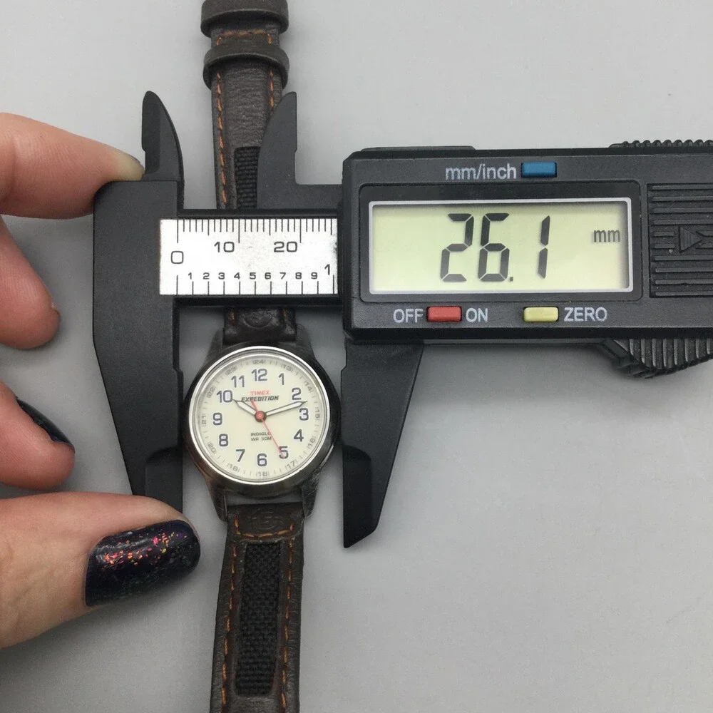 Timex Expedition Indiglo Womens Watch 26mm Cream Dial Brown Leather New Battery