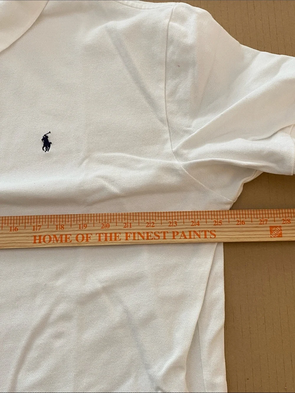 Polo by Ralph Lauren White Polo Shirt with Navy Pony Logo Size XXL