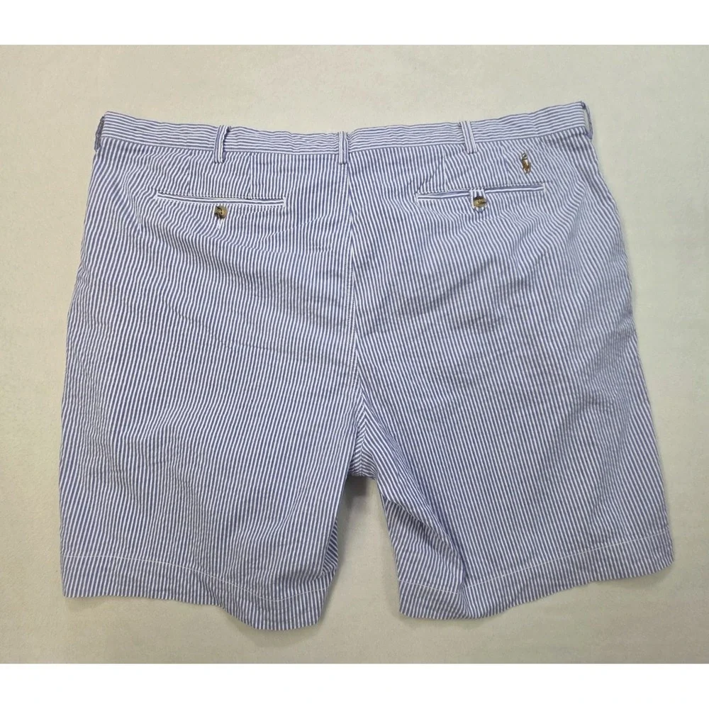 Polo Ralph Lauren Shorts Mens 44B Blue White Seersucker Stretch Classic Fit