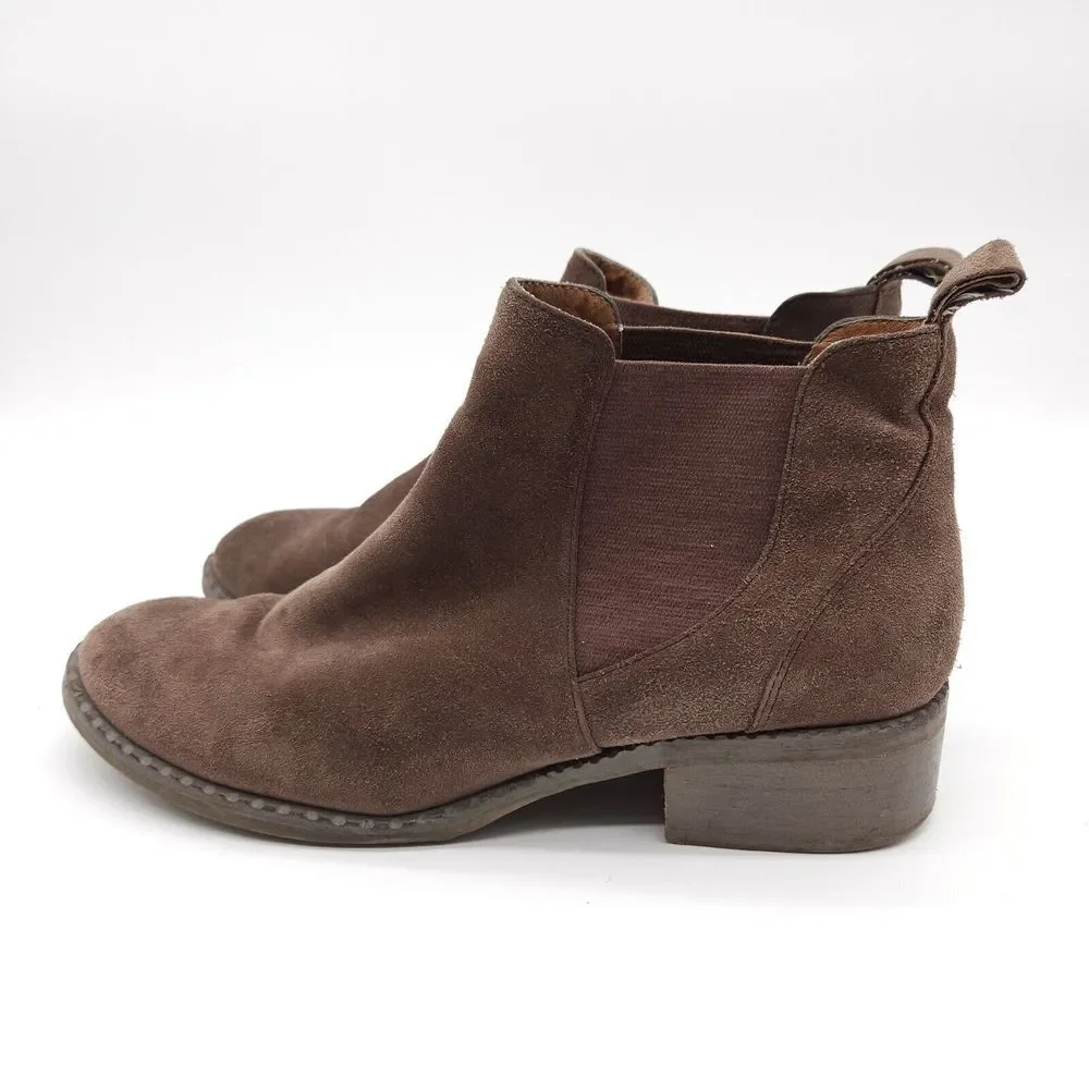 Kenneth Cole (Womens 10 M)‎ Gentle Souls Suede Chelsea Ankle Pull On Boots Brown