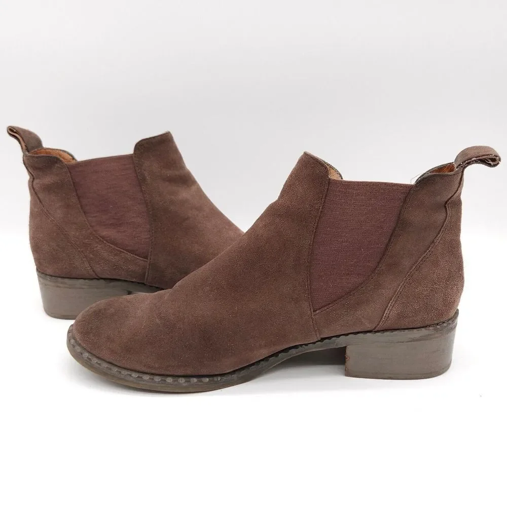 Kenneth Cole (Womens 10 M)‎ Gentle Souls Suede Chelsea Ankle Pull On Boots Brown