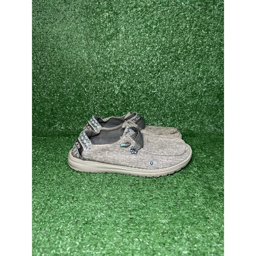 Hey‎ Dude Wendy Women Size 6 Grey Aztec Hippie Shoes Comfort Slip On Loafer