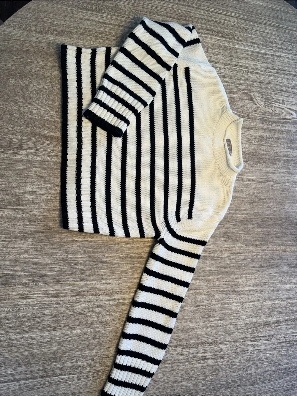 J. Crew Cream Ribbed Crewneck Sweater