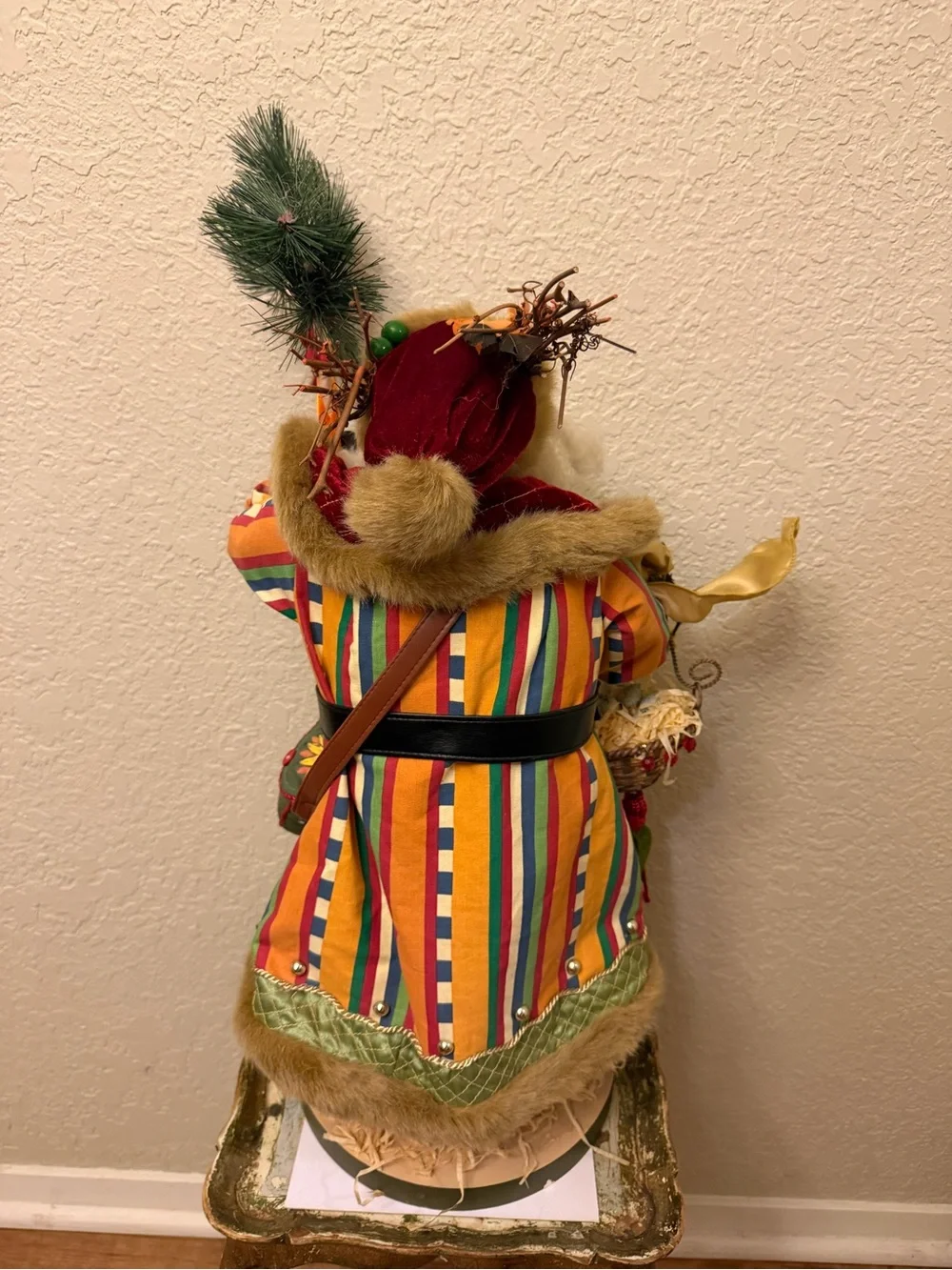 Vintage 1990s Neiman Marcus 24 Inch Santa Figure Chicken Basket Eggs Christmas