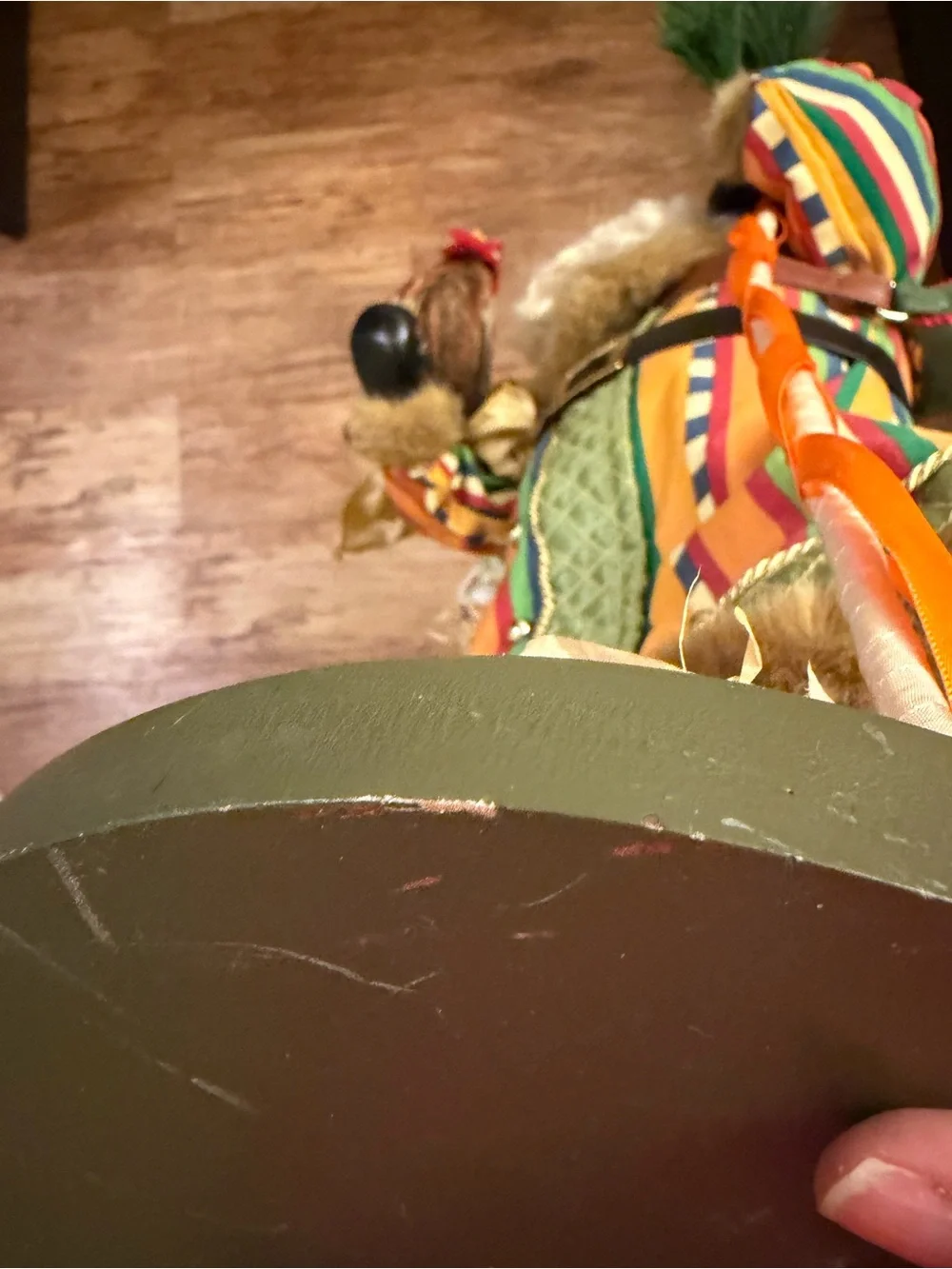 Vintage 1990s Neiman Marcus 24 Inch Santa Figure Chicken Basket Eggs Christmas