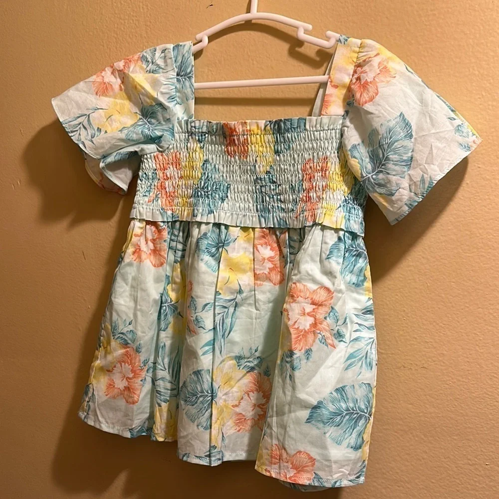 Janie and jack Floral Kids Dress with Blue and Yellow blouse