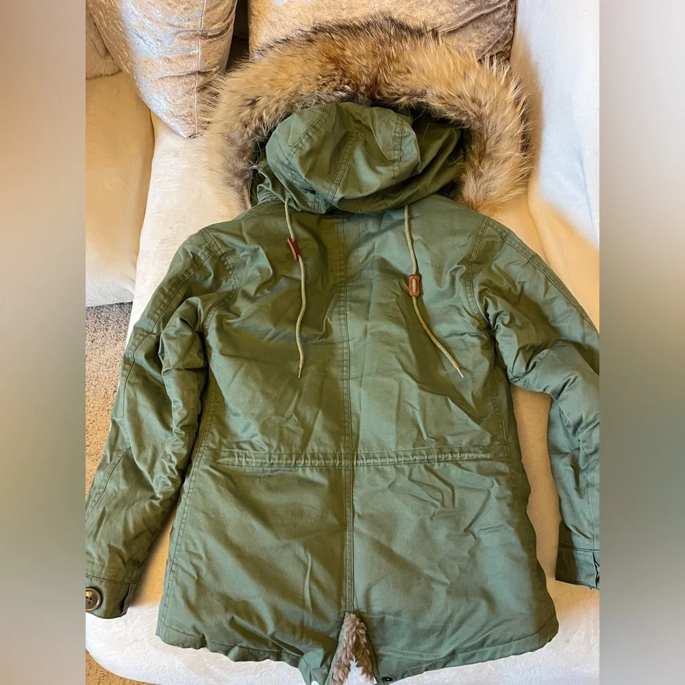 Green Fur-Lined Kids Parka