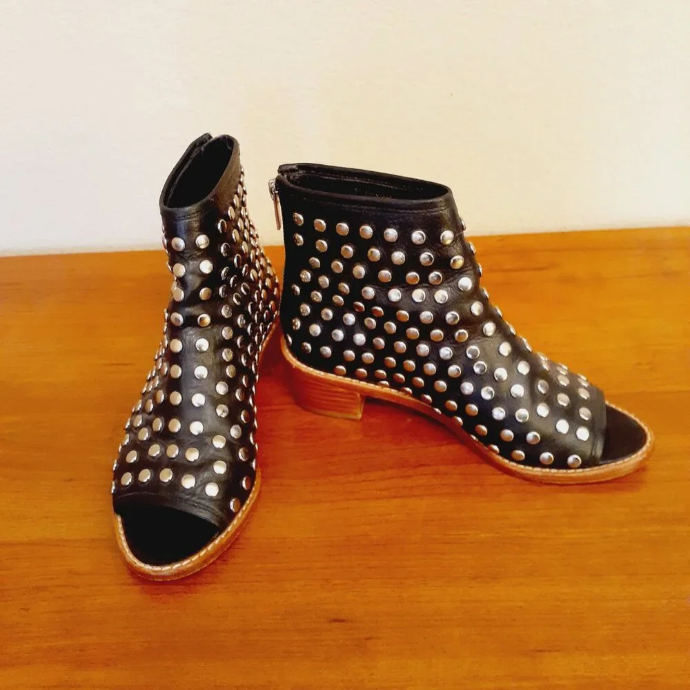 Loeffler Randall Studded Open-Toe Ankle Boot