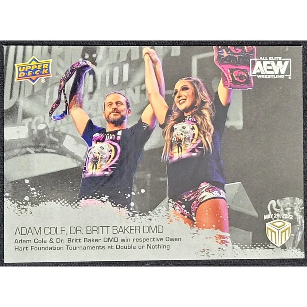 2022 UPPER‎ DECK AEW MATCH DATED MOMENTS ADAM COLE / DR. BRITT BAKER  SILVER