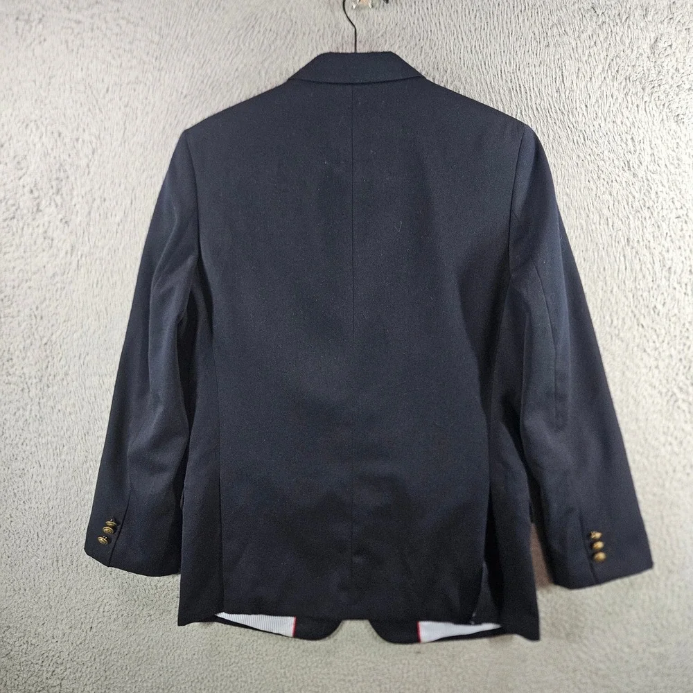 Tommy Hilfiger Boys Navy Blue Blazer Gold Crest Buttons Suit Jacket Size 18