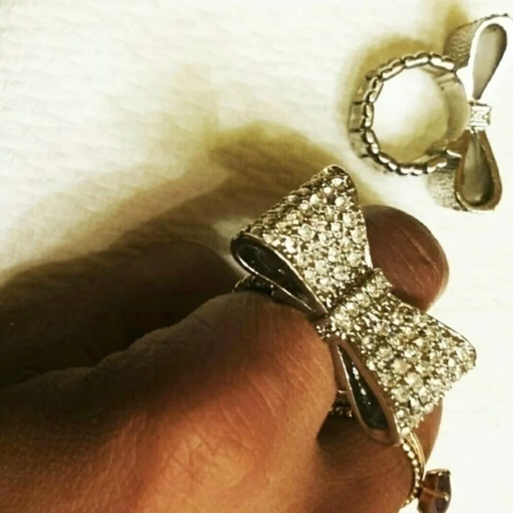 N/A rhinestoned silver