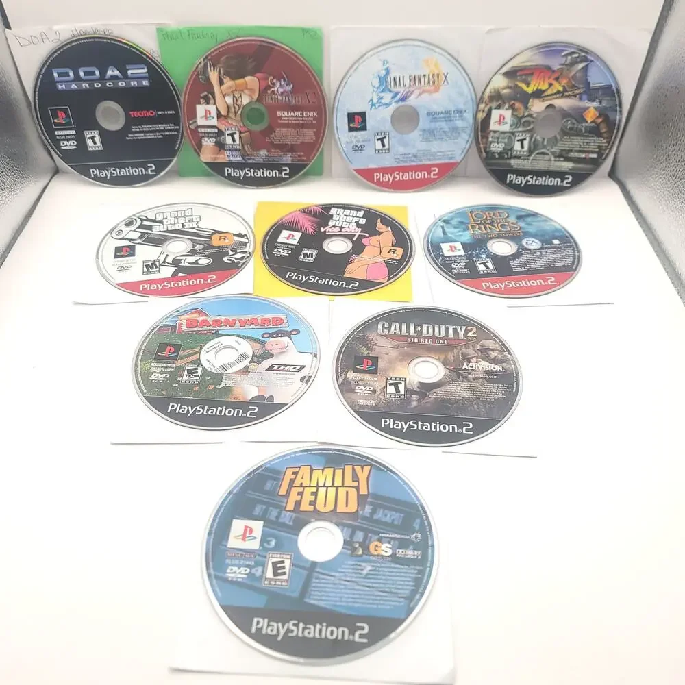Playstation 2 Lot of 10 Games Grand Theft Auto Dead or Alive Final Fantasy X