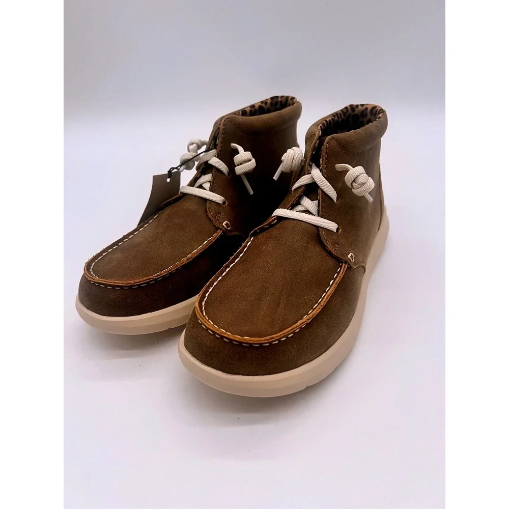 Ariat Hilo High Top Brown Bomber Leopard Print Shoes 10061169 Women 8 NEW