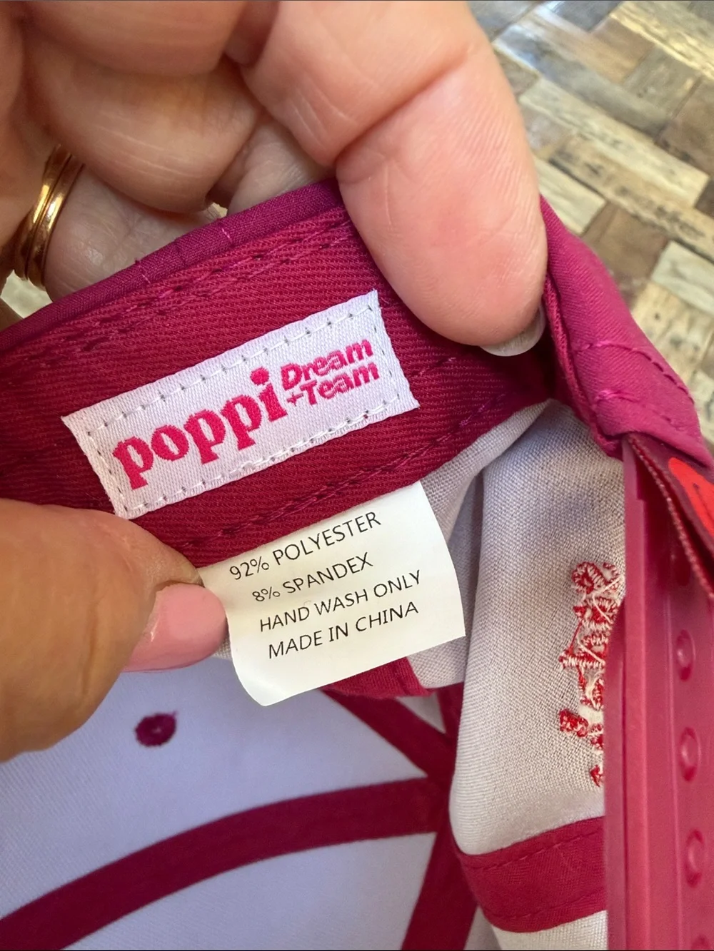 Poppi Embroidered Pink Baseball Cap