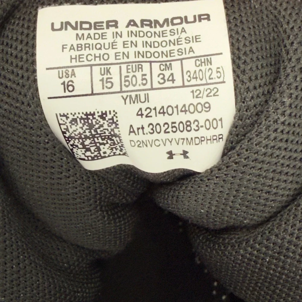 Under Armour Spotlight Cleats Men's 16‎ Black White Speckle Football Shoes NWOT