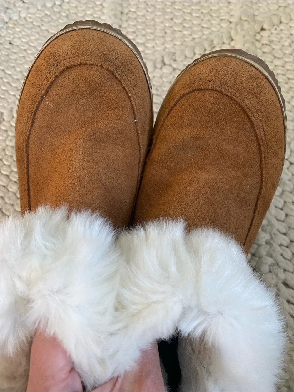 Sorel Chestnut Suede Shearling Out n About Ankle Boots, 8