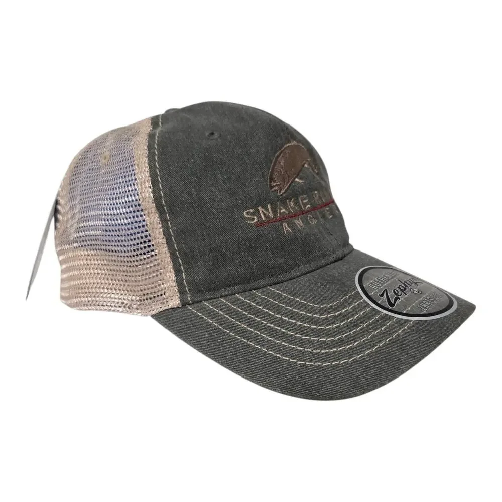 Snake River Angler Trucker Hat Jackson Hole Wyoming Zephyr Fishing Mesh Cap New