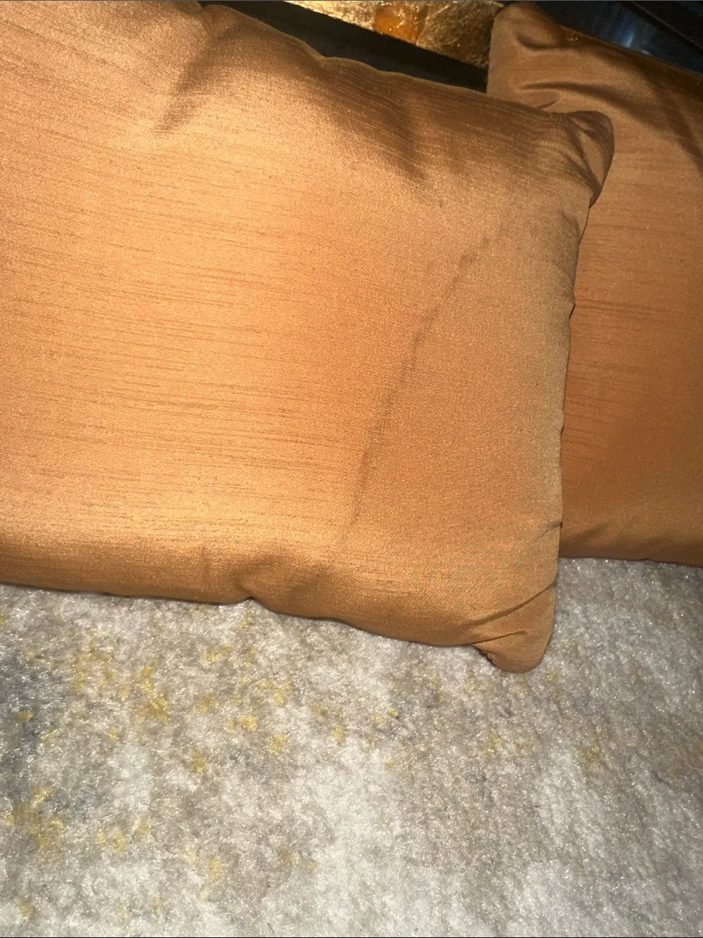 Copper Gold Sequin Throw Pillow Set - Trio