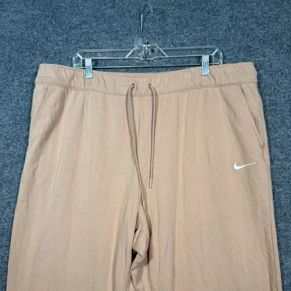 Nike Pants Womens 2X XXL Tan Joggers Fleece Sweatpants Casual Stretch Plus‎ Size