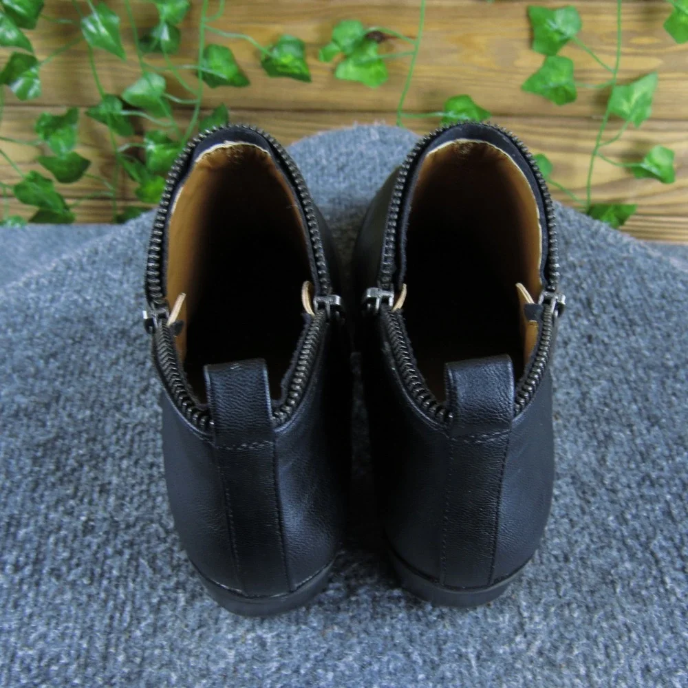 Bongo Colette Womens Black Ankle Booties Synthetic Side Zipper Casual Shoes‎ 7 M