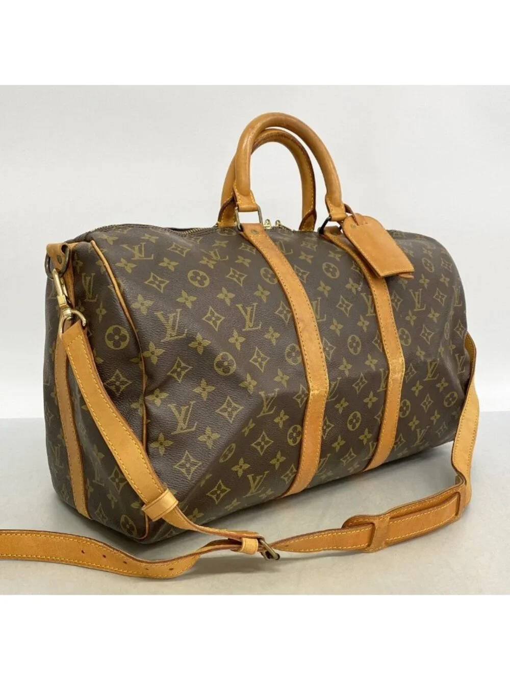 Louis Vuitton Boston Bag Monogram Keepall Bandouliere 45 Brown