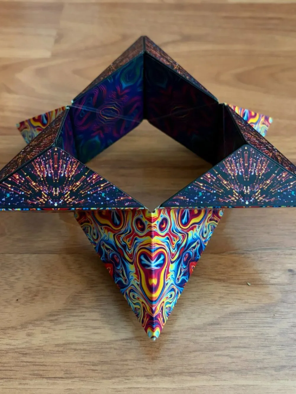 Shashibo Shape Shifting Box puzzle cube, spaced out pattern