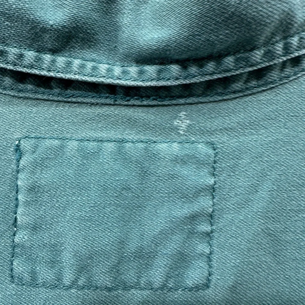 Levi Strauss Mens Long Sleeve Button Down Shirt Teal Green Cotton Twill XL