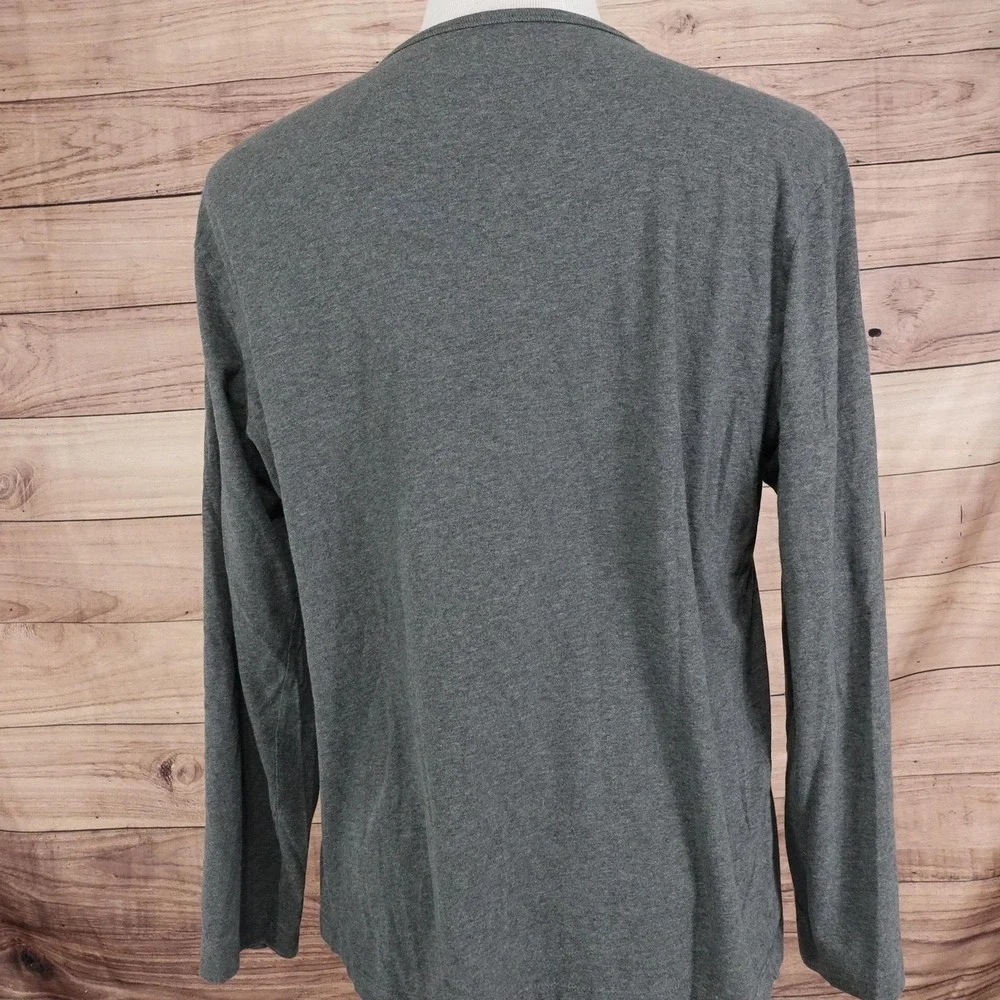 Banana Republic Shirt Mens Large‎ Gray Long Sleeve Crewneck Tagless Cotton Tee