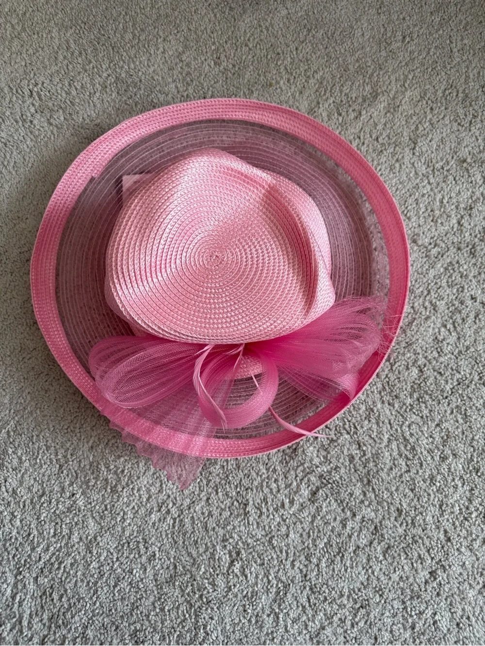 Bellissima Spring Summer Easter Church Wedding Derby Hat Fuchsia Pink New