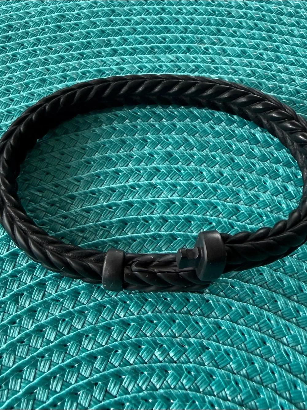 David Yurman   CHEVRON BRACELET Black Rubber with Black Titanium, 9mm