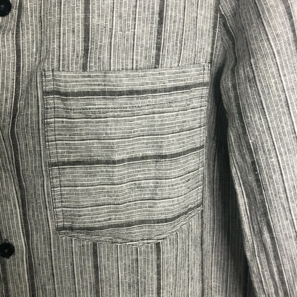 Michael Kors Women Gray Stripe Button Down Shirt Size S‎