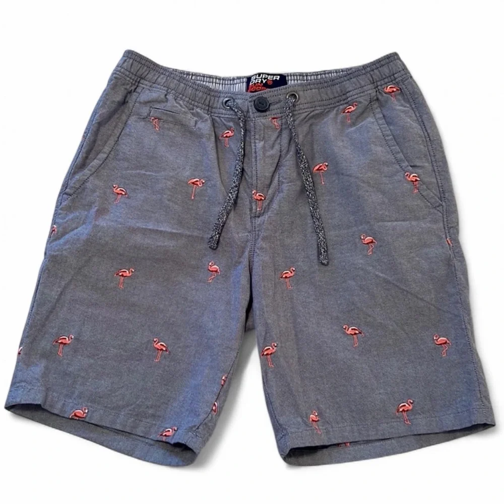 Superdry Sunscorched Flamingo Embroidered Shorts Gray S
