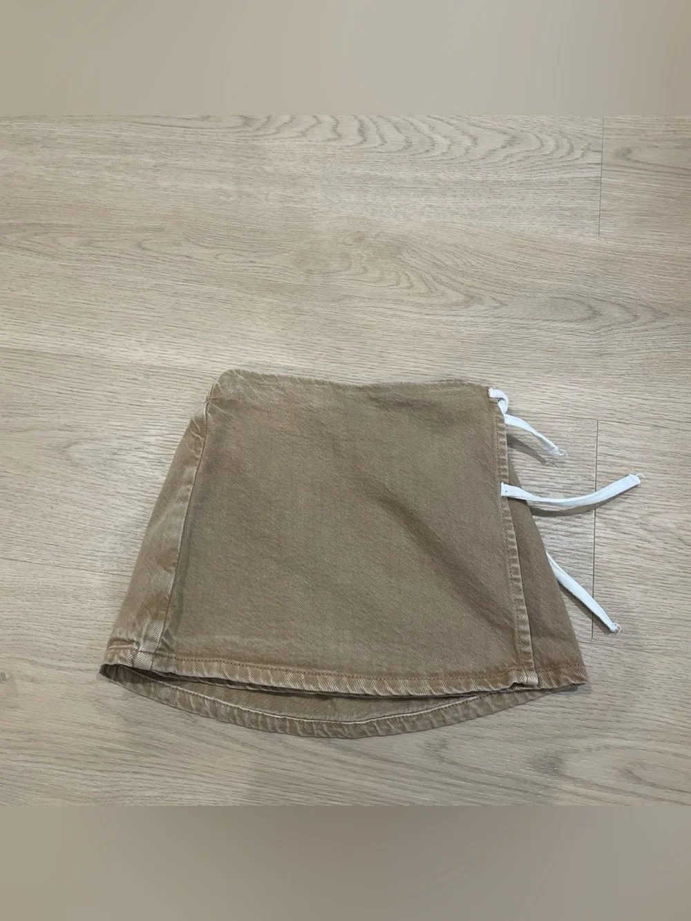 Zara tan drawstring skirt