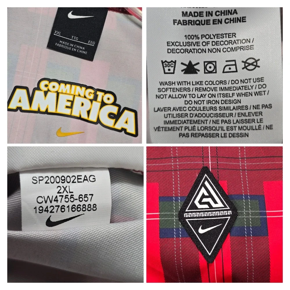 Nike‎ Giannis Coming to America Track Jacket Red Plaid Prince Akeem 2XL