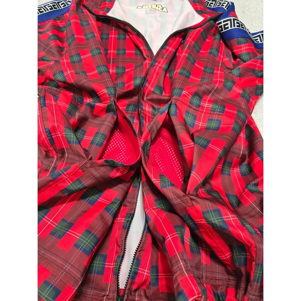 Nike‎ Giannis Coming to America Track Jacket Red Plaid Prince Akeem 2XL