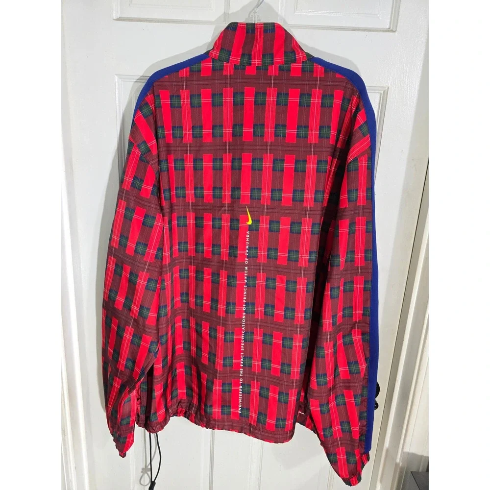 Nike‎ Giannis Coming to America Track Jacket Red Plaid Prince Akeem 2XL
