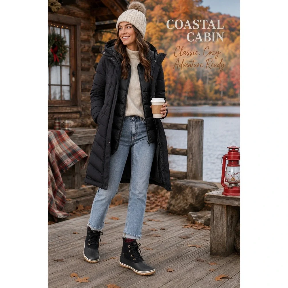 Sperry Duck Boots Women 7 Black Excellent Waterproof Wool Blend Saltwater