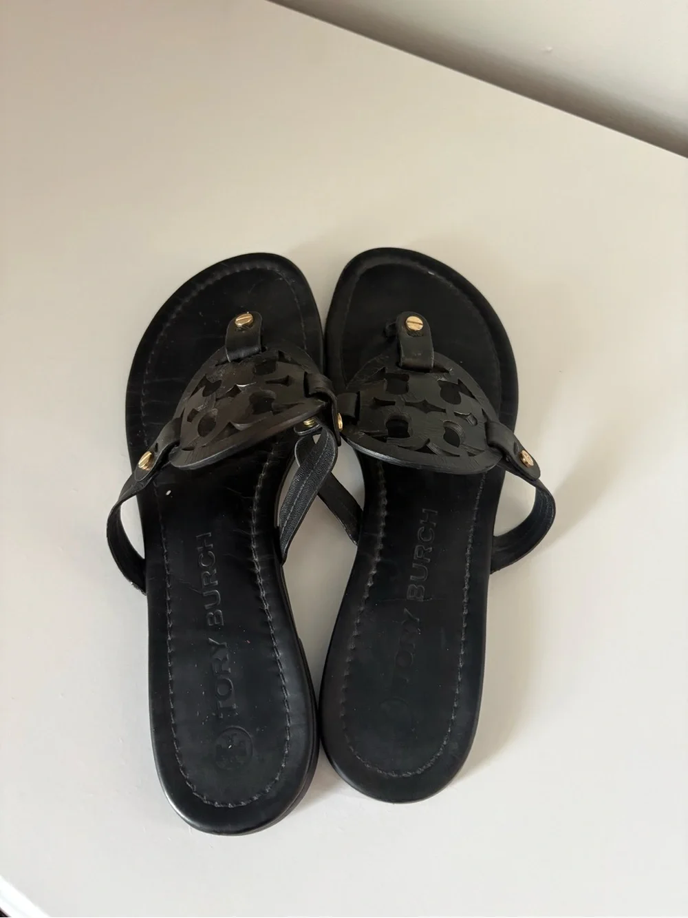 Tory Burch Black Miller Thong Sandals