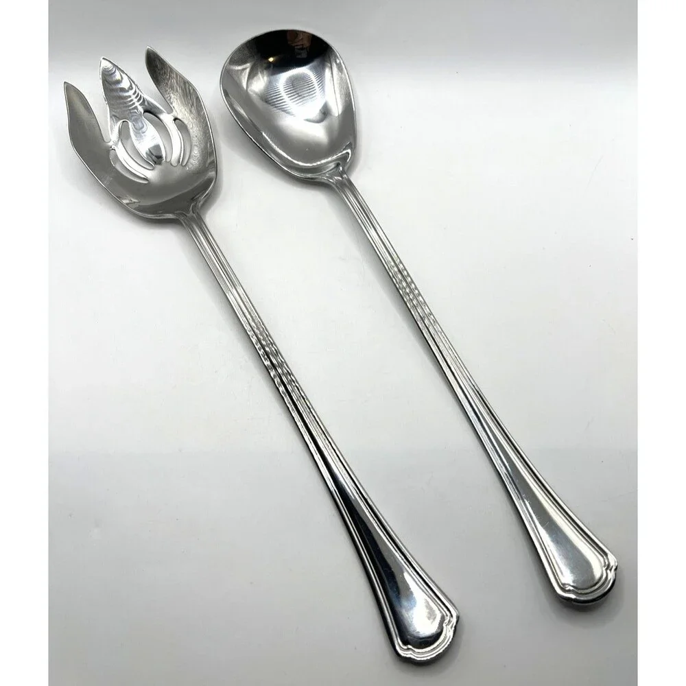 2 PIECE SERVING SET Reed & Barton Stainless (Arlington Newton?) Great Shape!