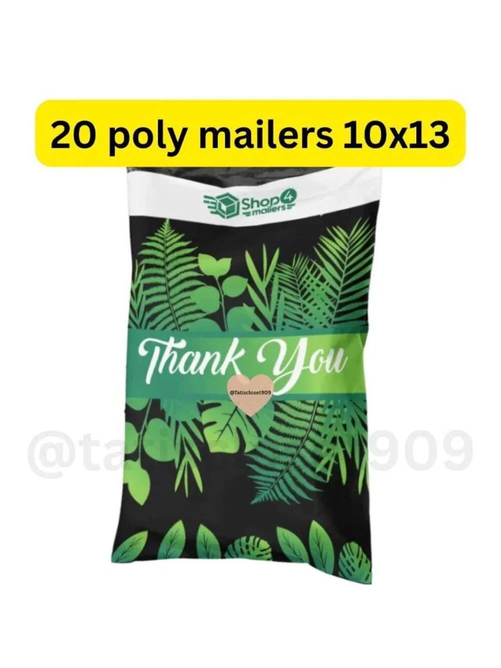 20 Black Green Poly mailers 10x13