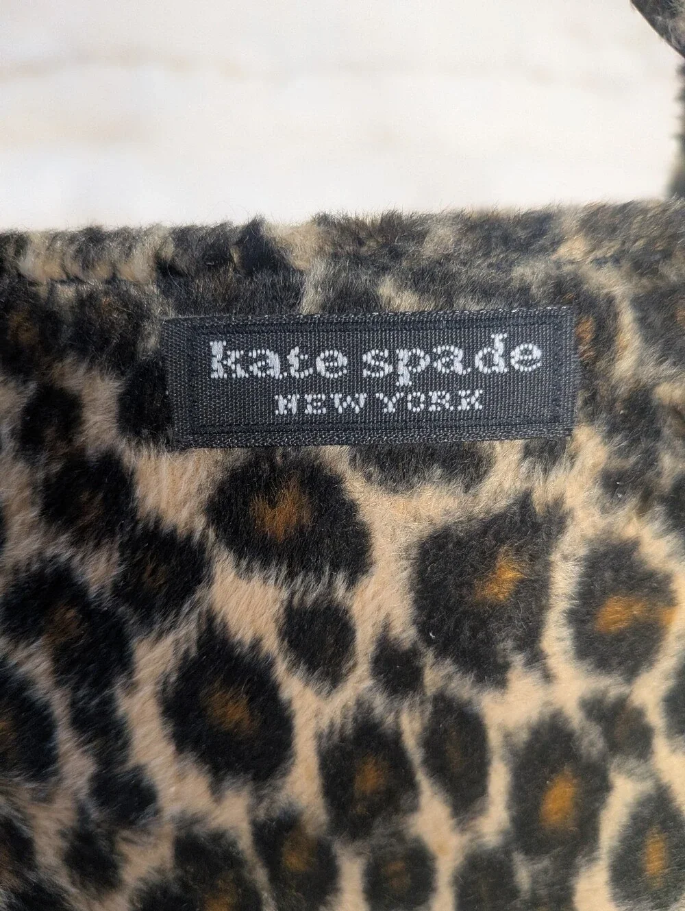Kate Spade Vtg Faux Fur Leopard Print Sam Mini Tote Bag