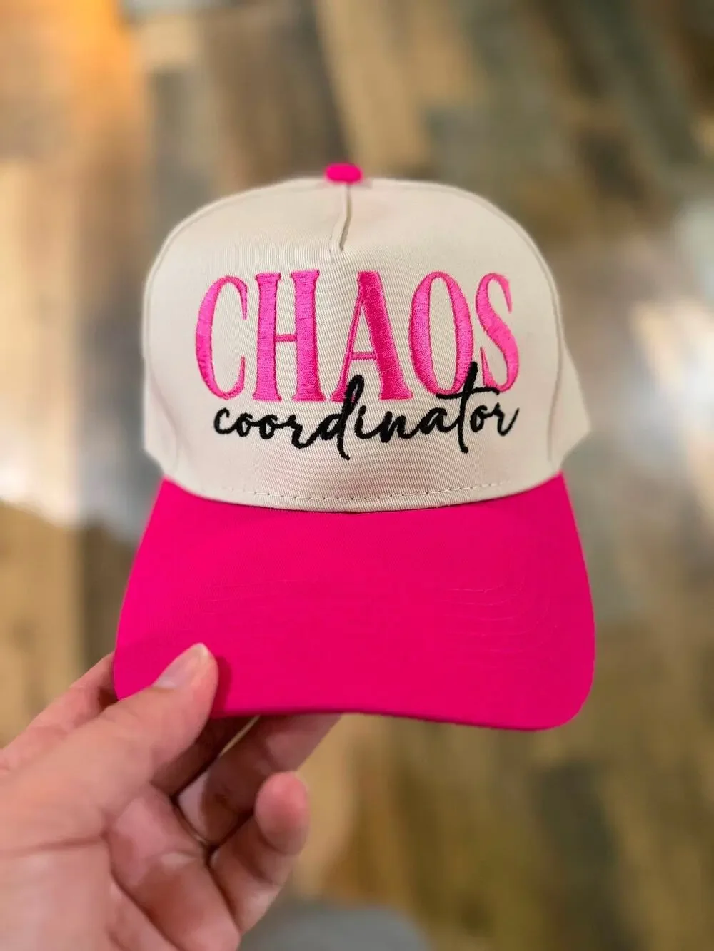 Tired Teachers Social Club Pink Trucker Hat Snapback Embroidered Cap