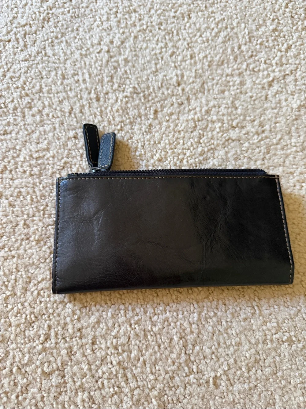 Classic Black Leather Zip Wallet - Women's Accessory