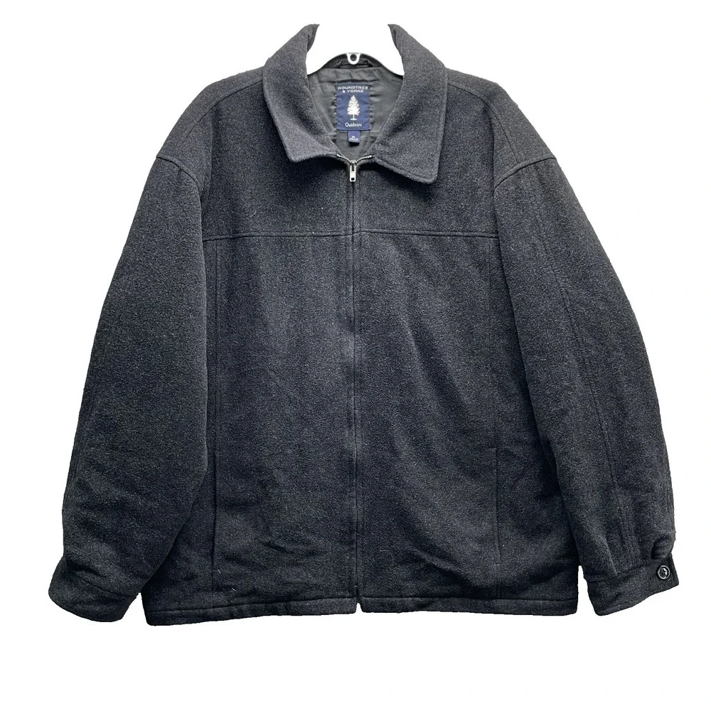 VTG Roundtree & Yorke 100% Wool Jacket Mens XL Insulated Workwear 90s Minimalist